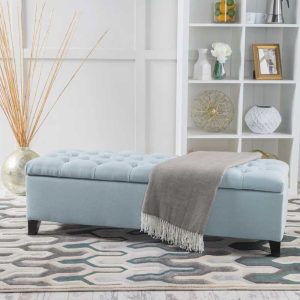 THM Furniture Upholstered Bench with Storage 6