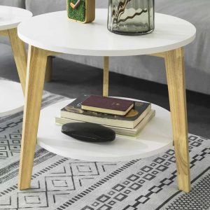 Tukailai White Round End Table 4