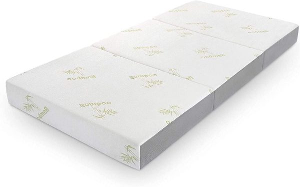 The Home Mart Folding Mattress, 4 Inch Trifold Mattress with Removable Cover, Non-Slip Bottom & Breathable Mesh Sides, Foldable & Portable (With Gel Foam, Double : 180 x 120 x 15 cm)