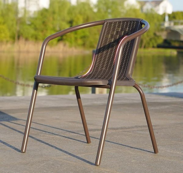 The Home Mart Garden Dining Set Outdoor Furniture Patio Dining Table and Chair Balcony Dinner Table Dinner Chair Poly Rattan Anthracite & Grey (THM-ODS-01, 3 Pcs Set) - Image 3