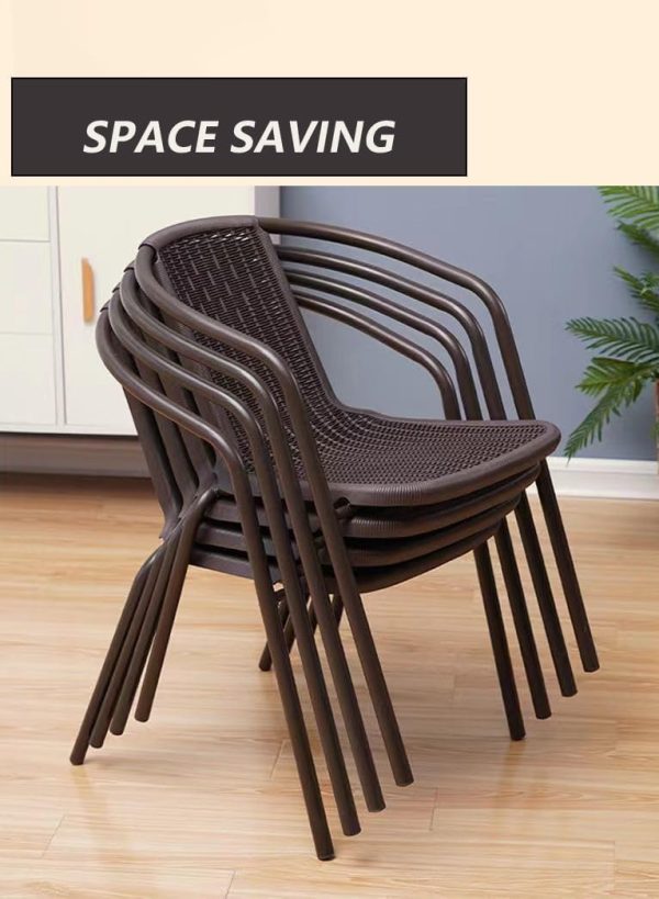 The Home Mart Garden Dining Set Outdoor Furniture Patio Dining Table and Chair Balcony Dinner Table Dinner Chair Poly Rattan Anthracite & Grey (THM-ODS-01, 3 Pcs Set) - Image 5