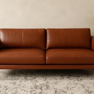 The Home Mart 3-Seater Sofa, 2170x920x810 mm, Full Cowhide Natural Leather Upholstery, Premium Quality Natural Leather Furniture, Durable Modern Design, Comfortable Seating, Handmade Excellence