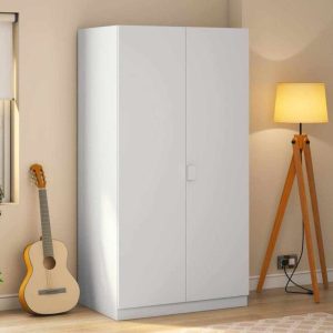 Home Mart 2 Door MDF Wardrobe in White