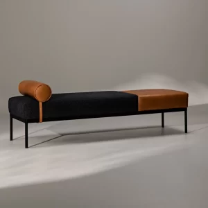 Home Mart 2 Tone Ottoman Chaise Lounge