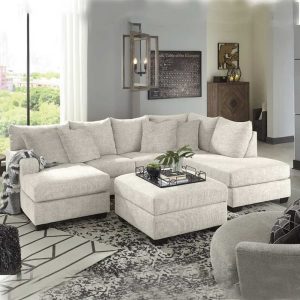 Home Mart 5-Piece Large Upholstered Corner Sofa
