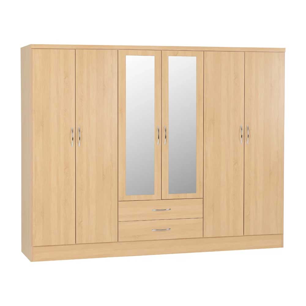 Home Mart 6 Door Manufactured Wood Wardrobe Cabinet - Image 2