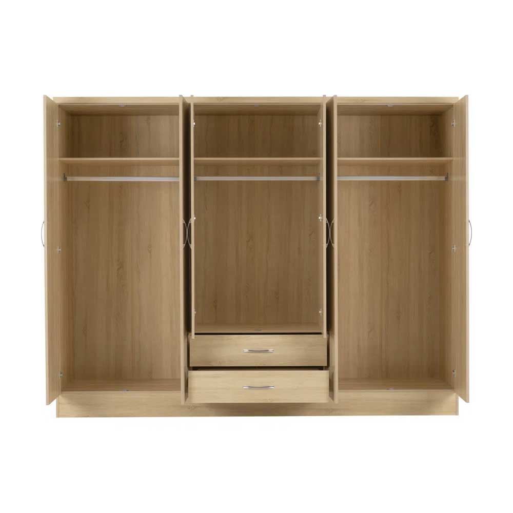 Home Mart 6 Door Manufactured Wood Wardrobe Cabinet - Image 3