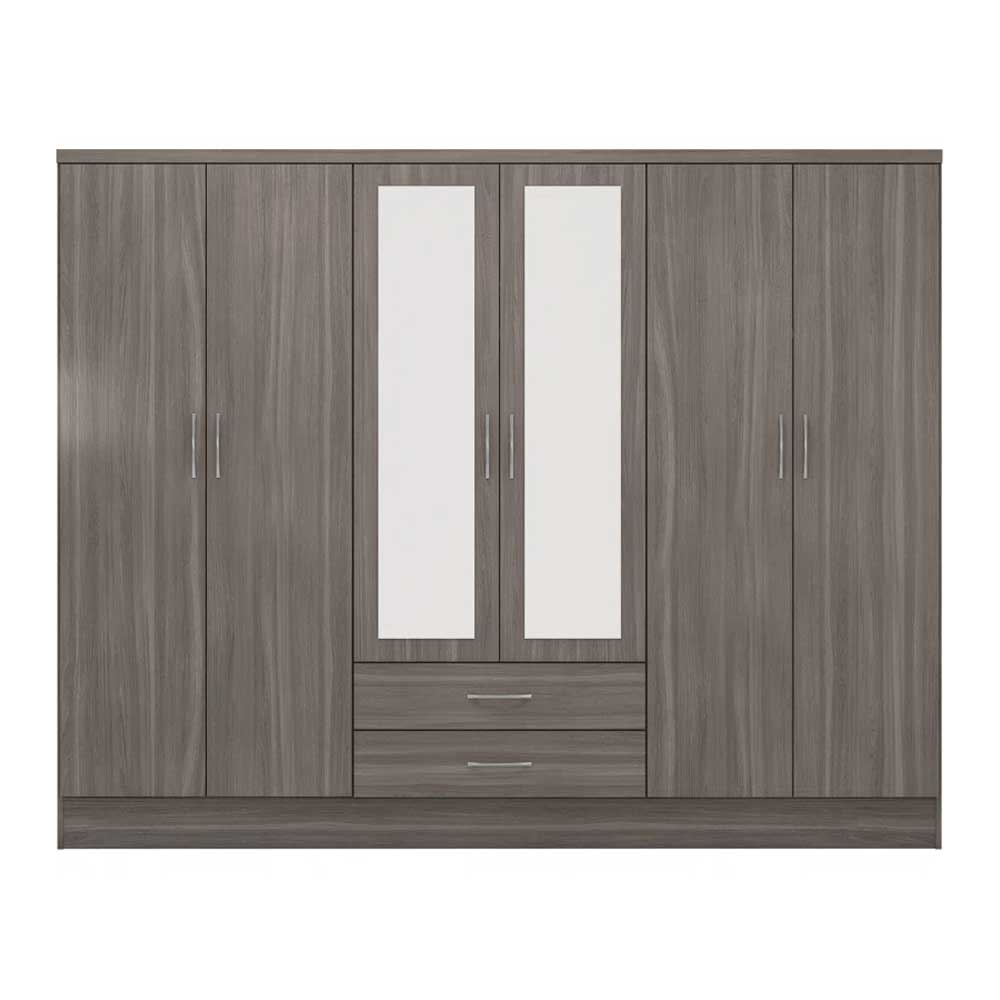 Home Mart 6 Door Manufactured Wood Wardrobe Cabinet - Image 4
