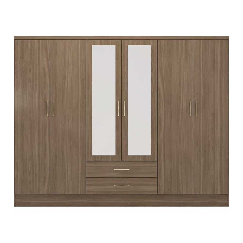Home Mart 6 Door Manufactured Wood Wardrobe Cabinet - Image 5