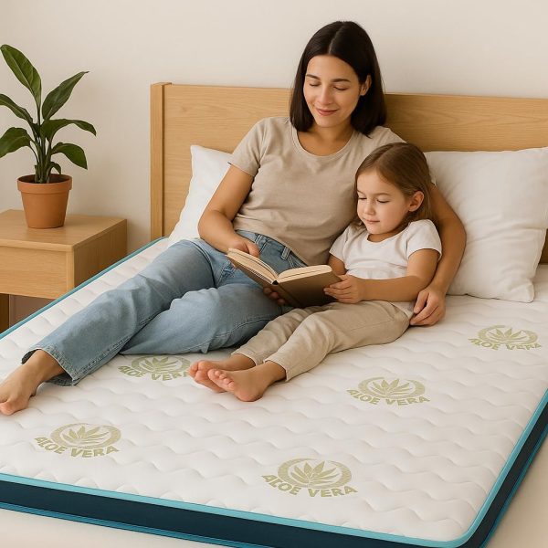 Home Mart Aloe Vera Memory Foam Mattress Topper 7 cm Height – Premium Aloe Vera Fabric – Eco-Friendly, Breathable & Durable Topper for Bed, Soft Support & Pressure Relief (Super King : 200x200 cm) - Image 36
