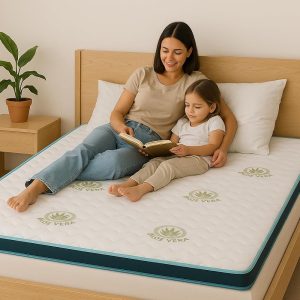 Home Mart Aloe Vera Memory Foam Mattress Topper 7 cm Height – Premium Aloe Vera Fabric – Eco-Friendly, Breathable & Durable Topper for Bed, Soft Support & Pressure Relief (Super King : 200x200 cm)
