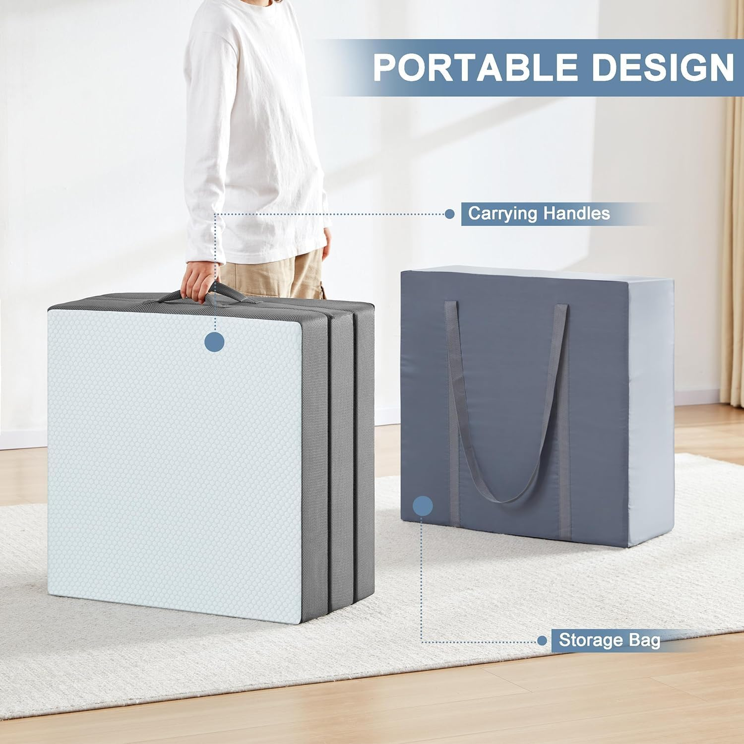 Home Mart Mattress – 4-Inch Portable Trifold Memory Foam Bed - Image 20