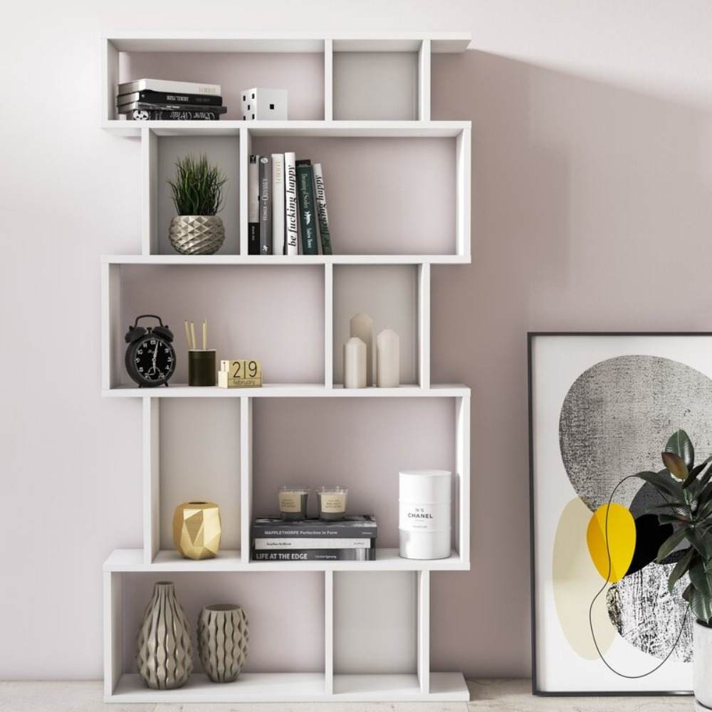 Home Mart Alexa-Rose Geometric Bookcase