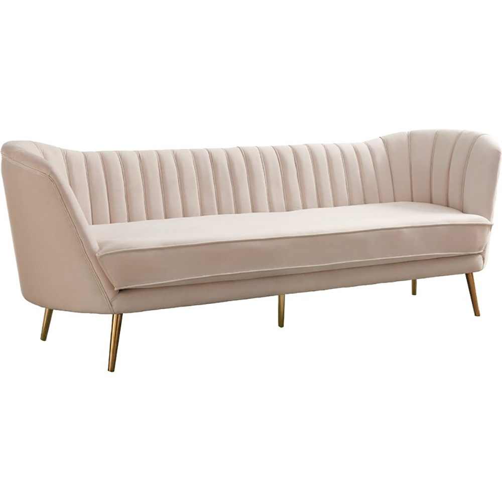 Home Mart Alexandrea 3 Seater Velvet Sofa - Image 3