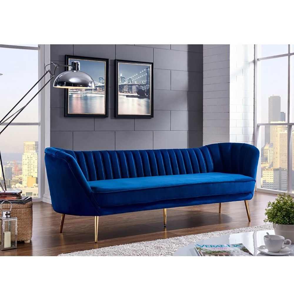 Home Mart Alexandrea 3 Seater Velvet Sofa - Image 2