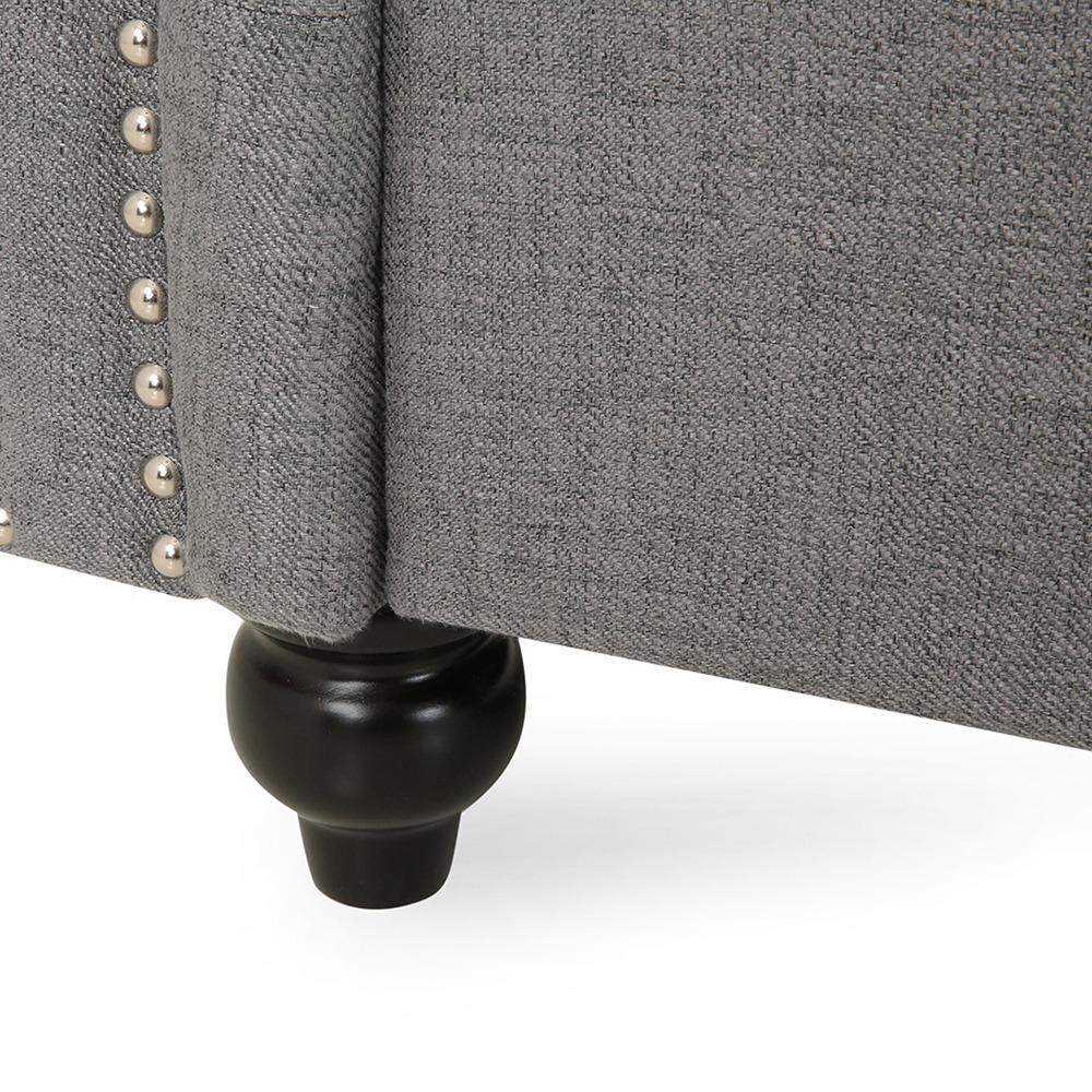 Home Mart Amberside 6 Seater Fabric Tufted Sectional Sofa - Image 6