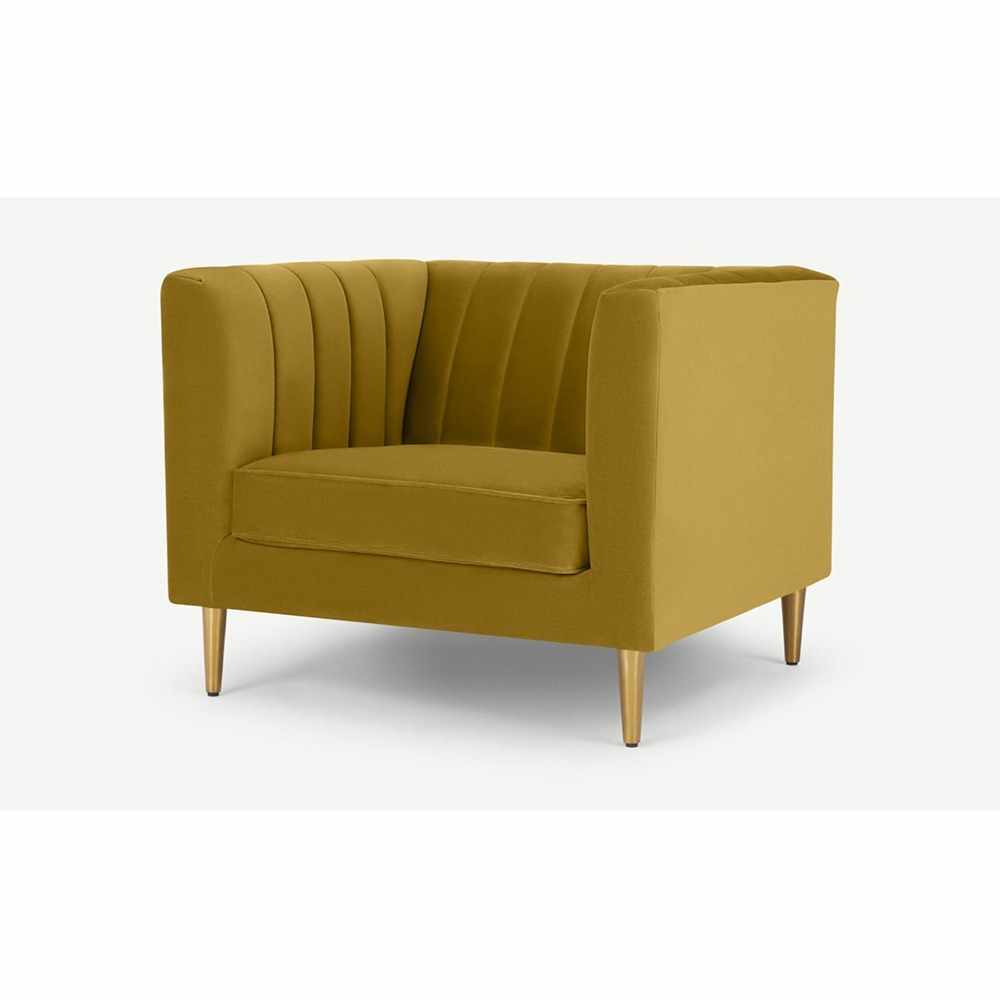 Home Mart Velvet Arm Chair Amicie Channel Tufted - Image 8