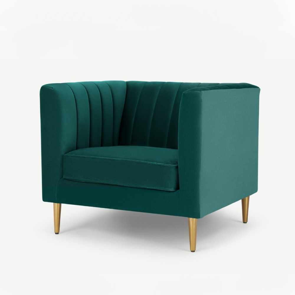 Home Mart Velvet Arm Chair Amicie Channel Tufted - Image 4