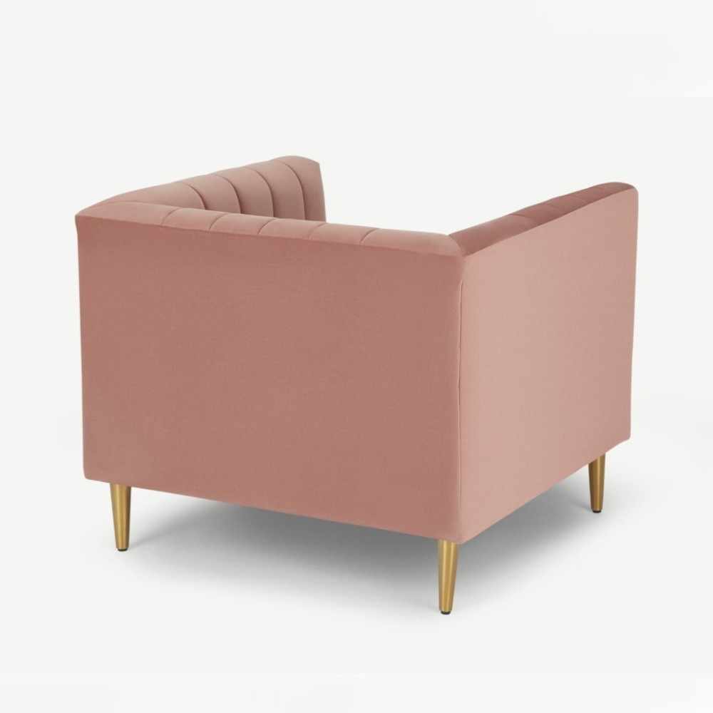 Home Mart Velvet Arm Chair Amicie Channel Tufted - Image 3