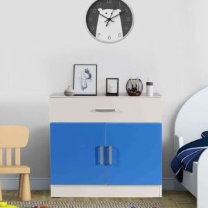 Home Mart Aqua Splash Storage Cabinet in White & Blue Finish