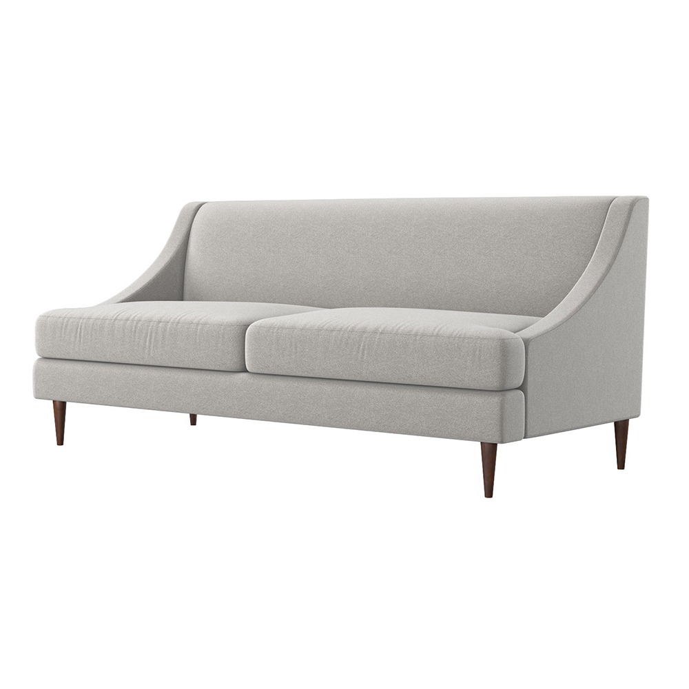 Home Mart Armless 3 Seater Sofa in Woven Grey Fabric - Image 3