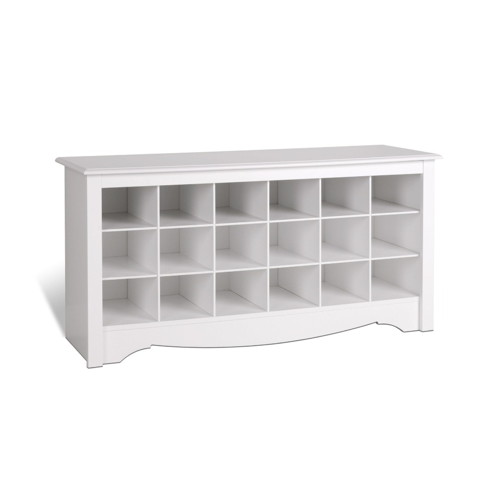 Home Mart Arrow stone White Shoe Storage Cubie Bench - Image 3