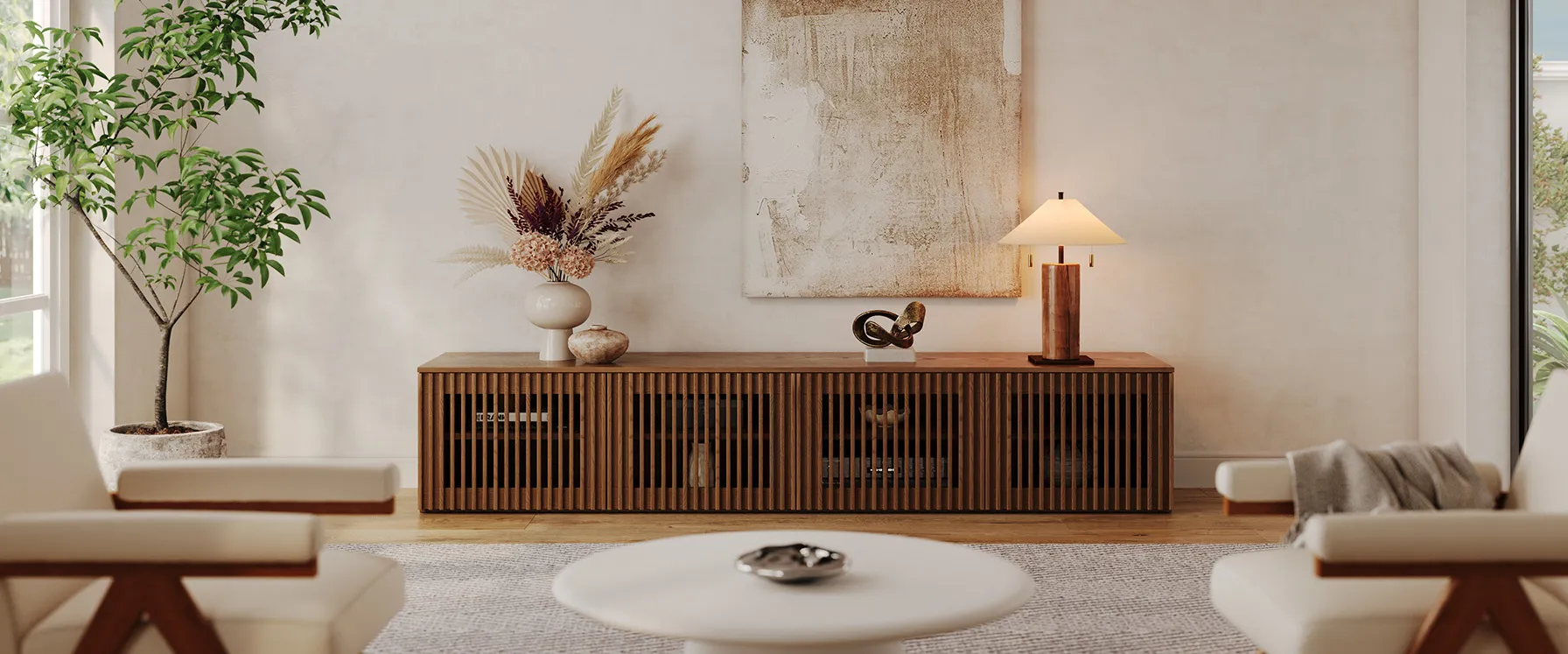 Home Mart Astrid Wood TV Stand - Image 3