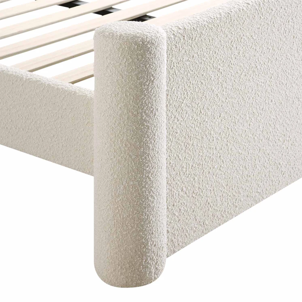 Home Mart Athena Boucle Upholstered Bed - Image 5