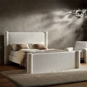 Home Mart Athena Boucle Upholstered Bed