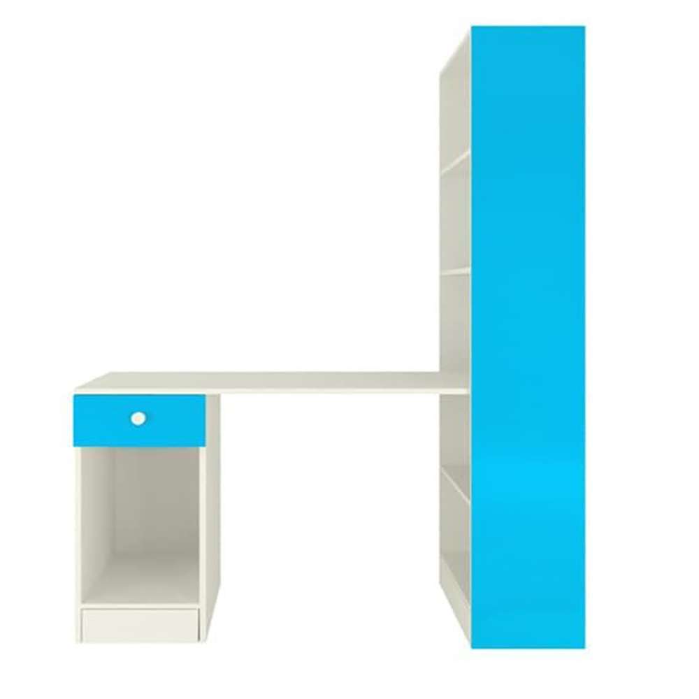 Home Mart Austin Study Table with BookShelf in Azure Blue - Image 3