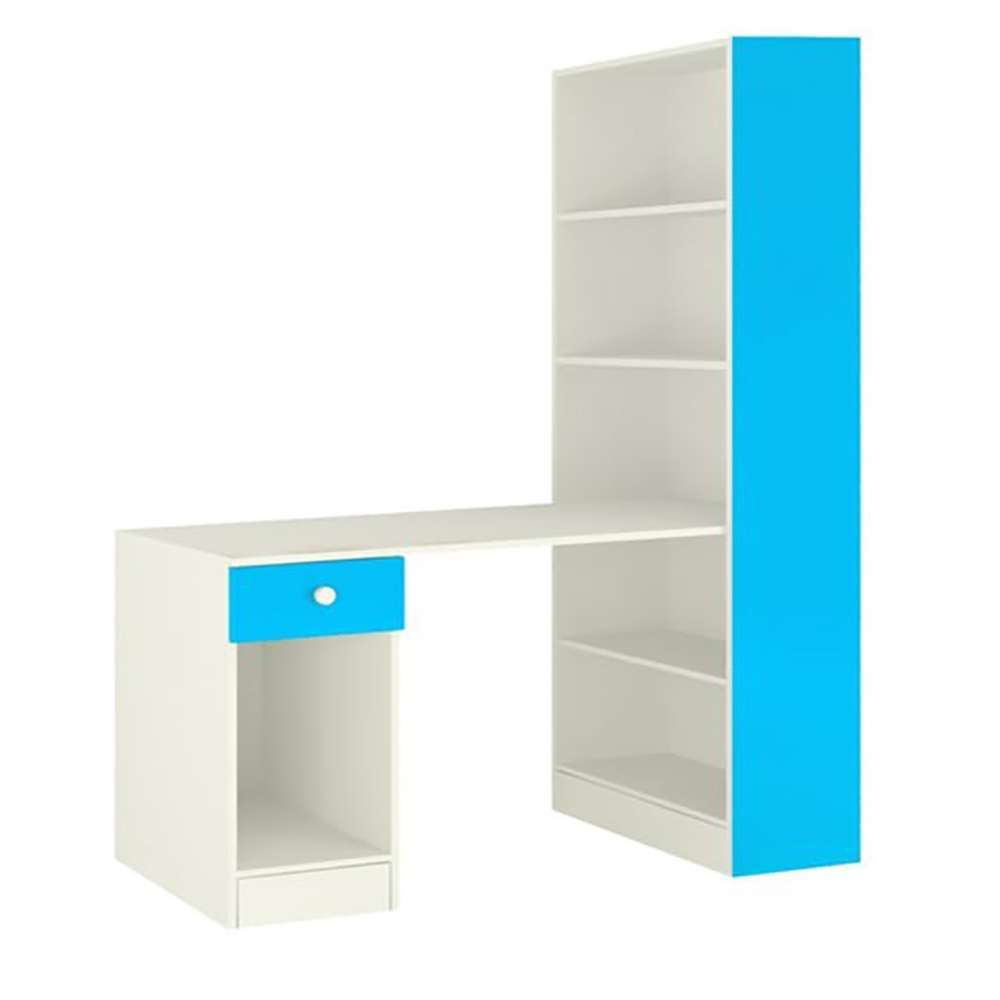 Home Mart Austin Study Table with BookShelf in Azure Blue - Image 4