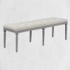 Home Mart Beige Upholstered Tufted Bench