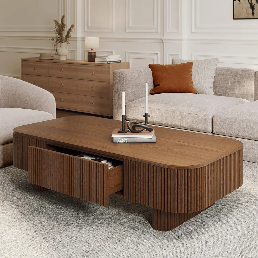 Home Mart Bianca Wood Coffee Table - Image 4