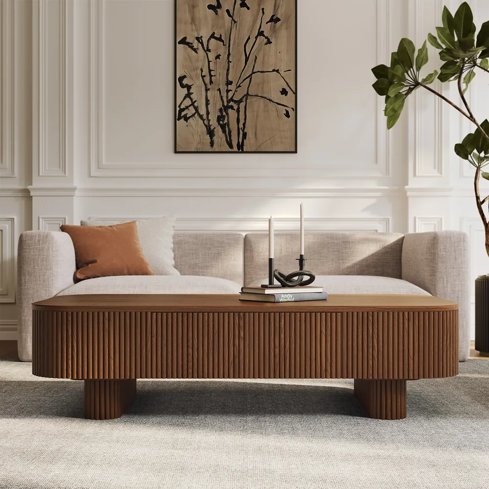 Home Mart Bianca Wood Coffee Table - Image 3