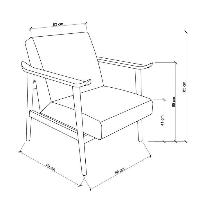 Home Mart Bouclé & Walnut Armchair - Image 2