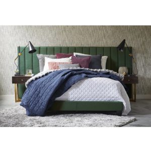 Alternative view of Home Mart Box Channeled Wall Upholstered Bed