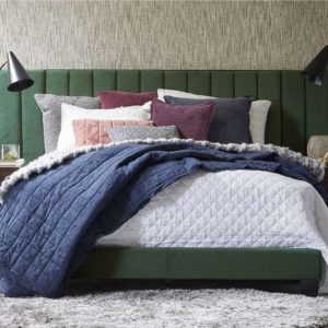 Home Mart Box Channeled Wall Upholstered Bed