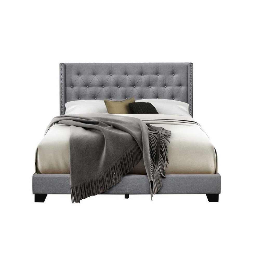 Home Mart Brady Upholstered Wingback Panel Bed - Image 3