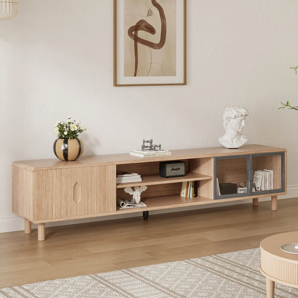Home Mart Brittany Modern Wood TV Stand - Image 3