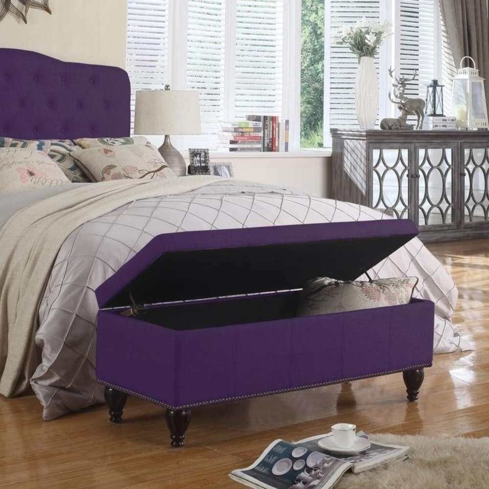 Home Mart Bunlap Upholstered Storage Bench - Image 4