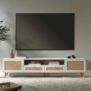 Home Mart Camille Woven Rattan Media Unit