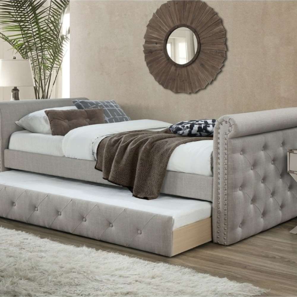 Home Mart Chester Tufted Twin Daybed with Trundle