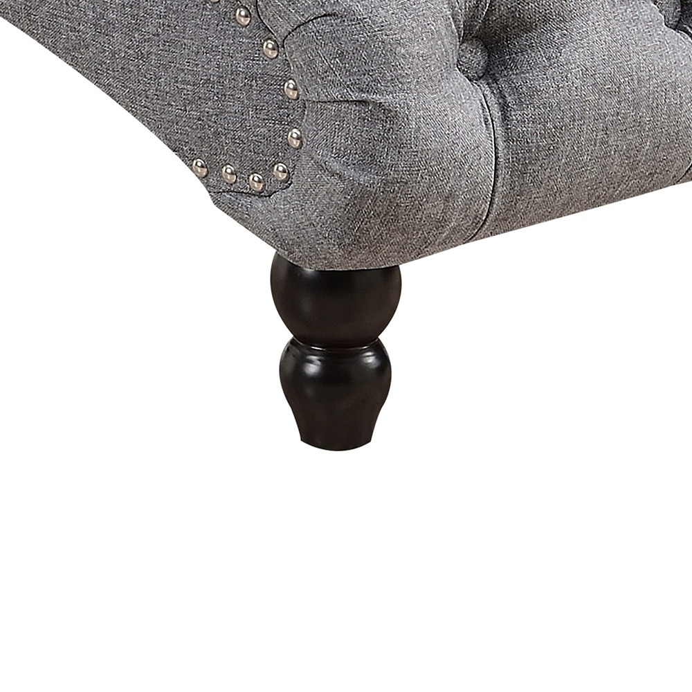 Home Mart Chesterfield Tufted Nailhead Armless Chaise Lounge - Image 6