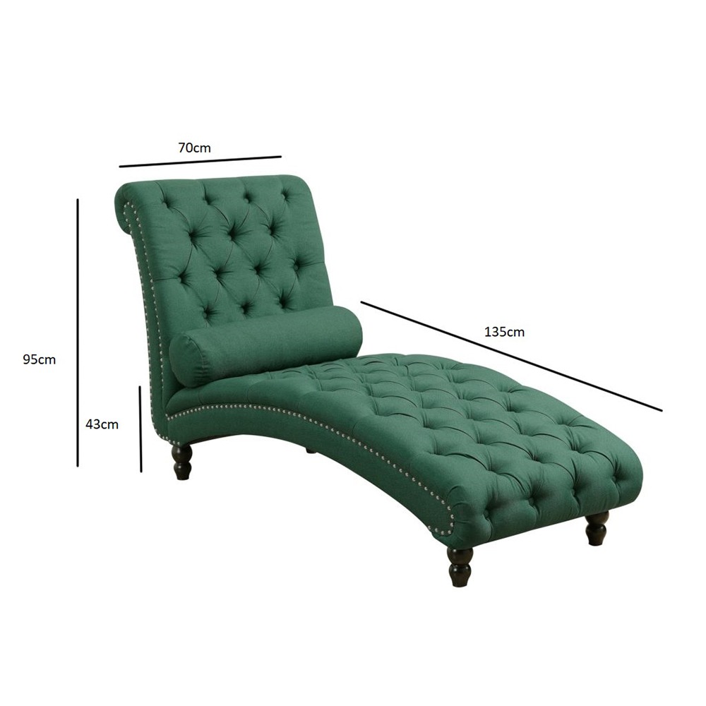 Home Mart Chesterfield Tufted Nailhead Armless Chaise Lounge - Image 7