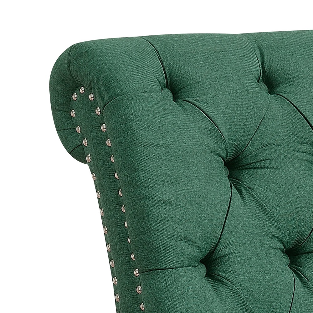 Home Mart Chesterfield Tufted Nailhead Armless Chaise Lounge - Image 9
