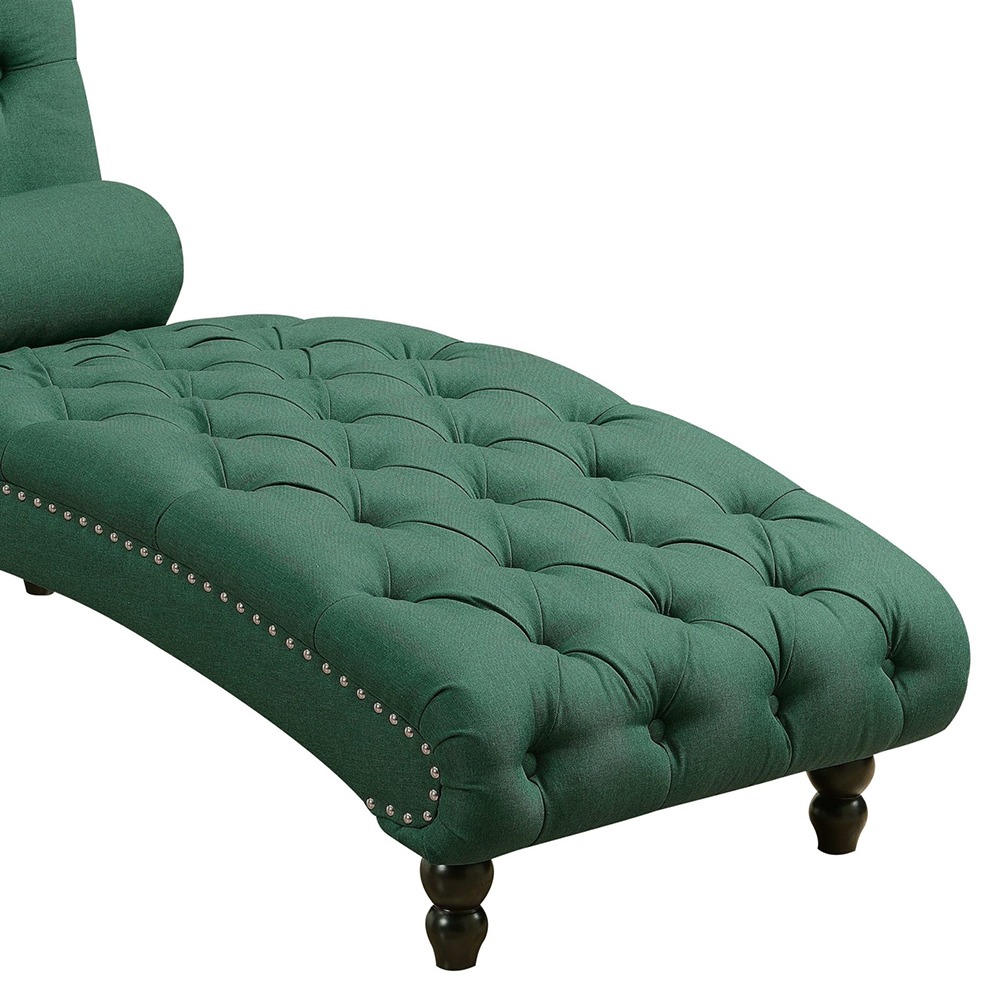Home Mart Chesterfield Tufted Nailhead Armless Chaise Lounge - Image 10