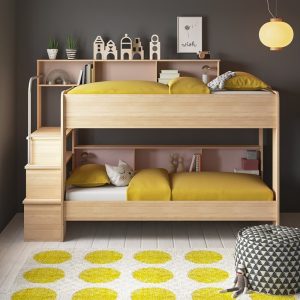 Home Mart Ciara European Bunk Bed with Shelves