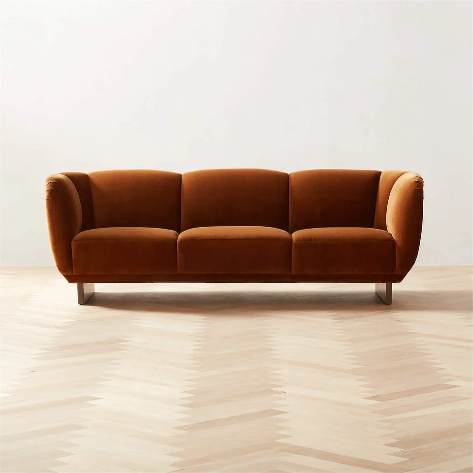 Home Mart Claude Velvet Sofa - Image 10