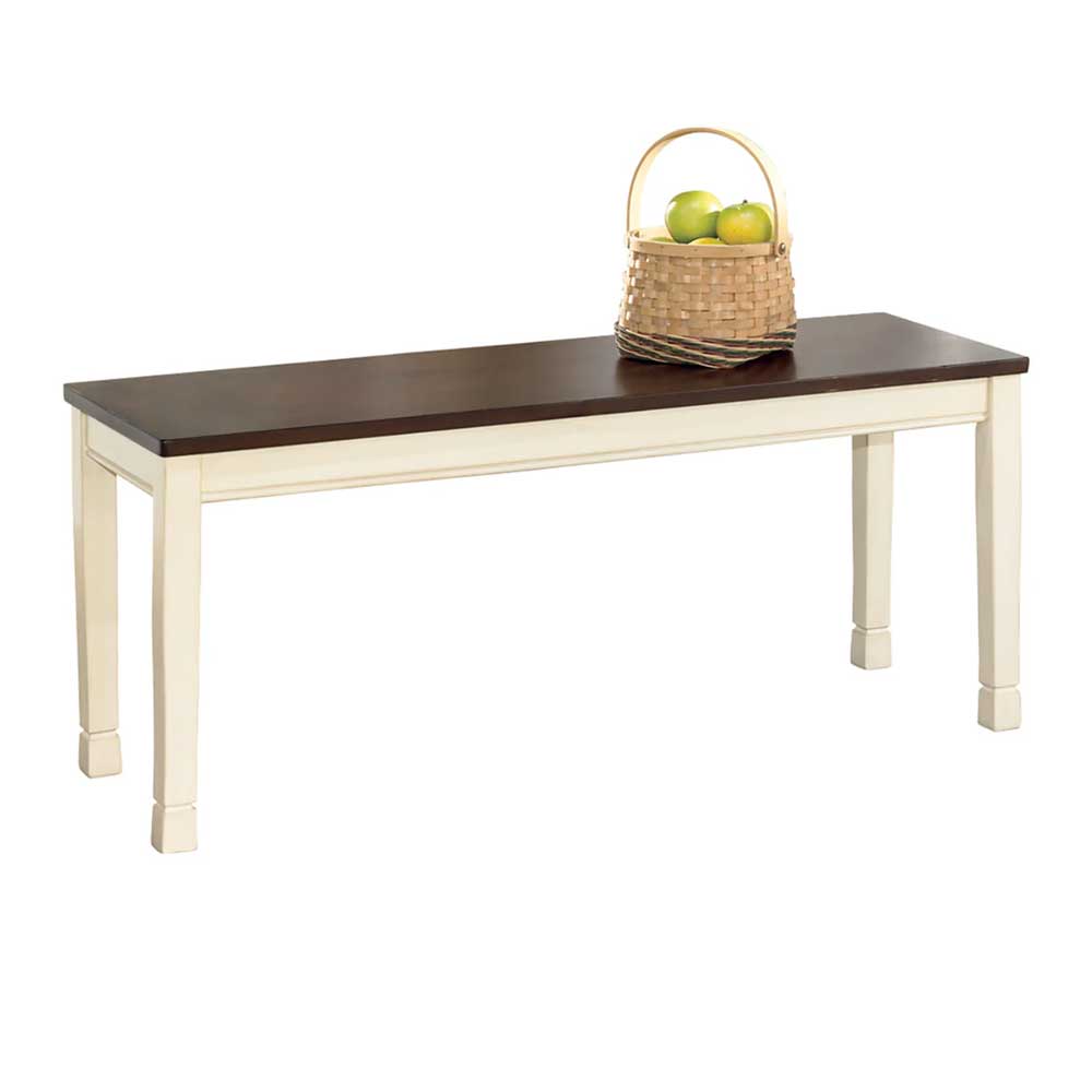 Home Mart Cottage White Dining Bench - Image 2