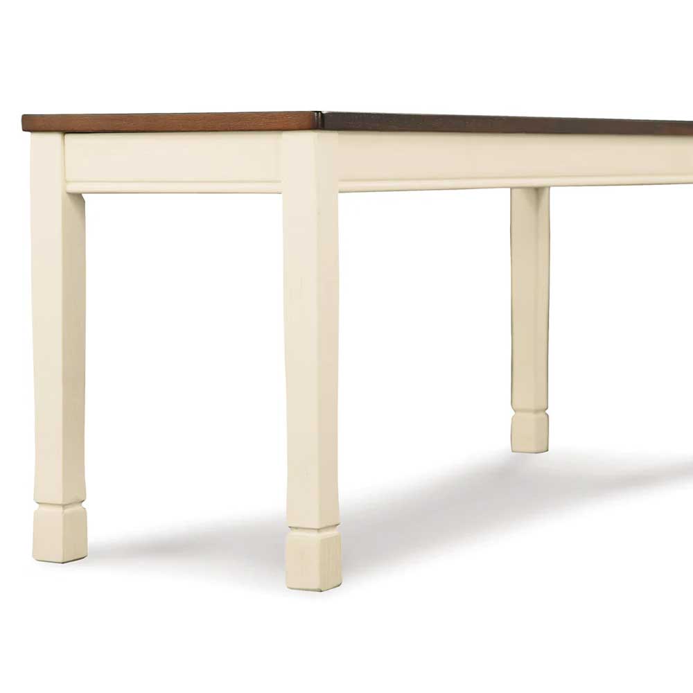 Home Mart Cottage White Dining Bench - Image 4
